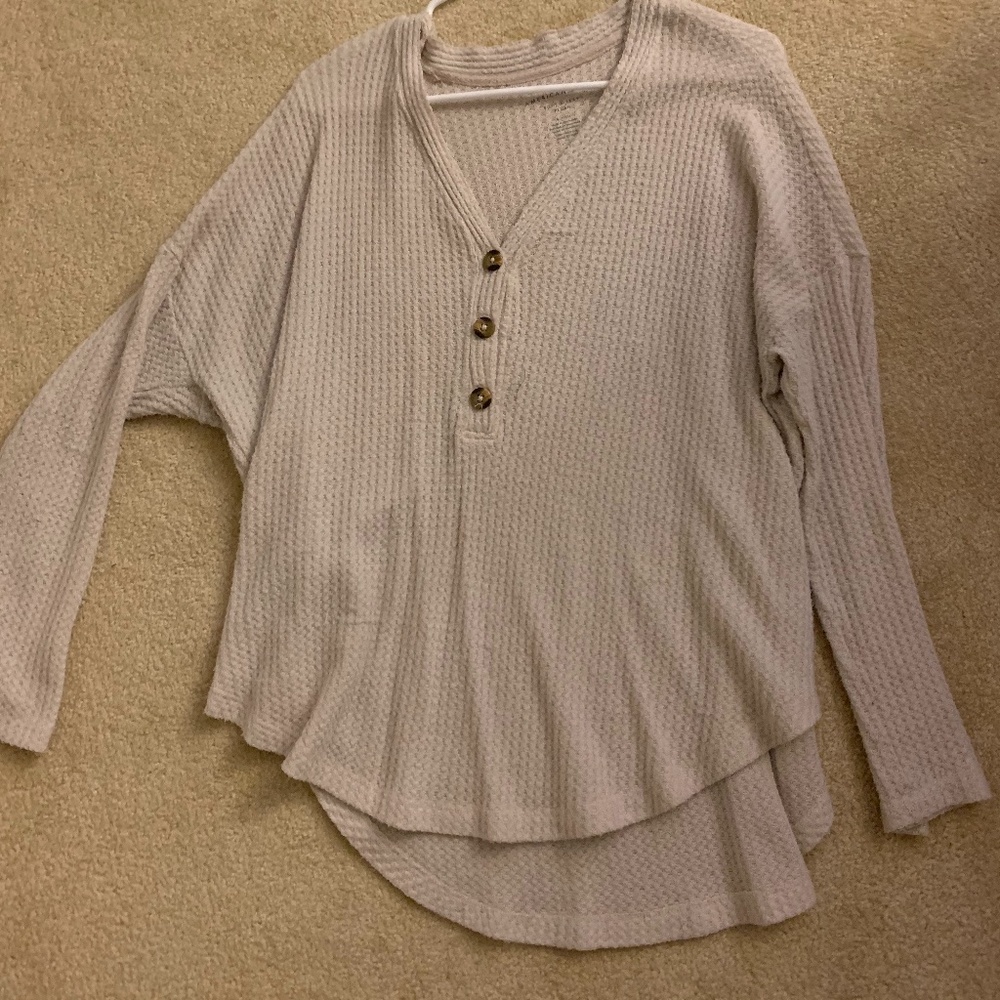 American Eagle Waffle Henley